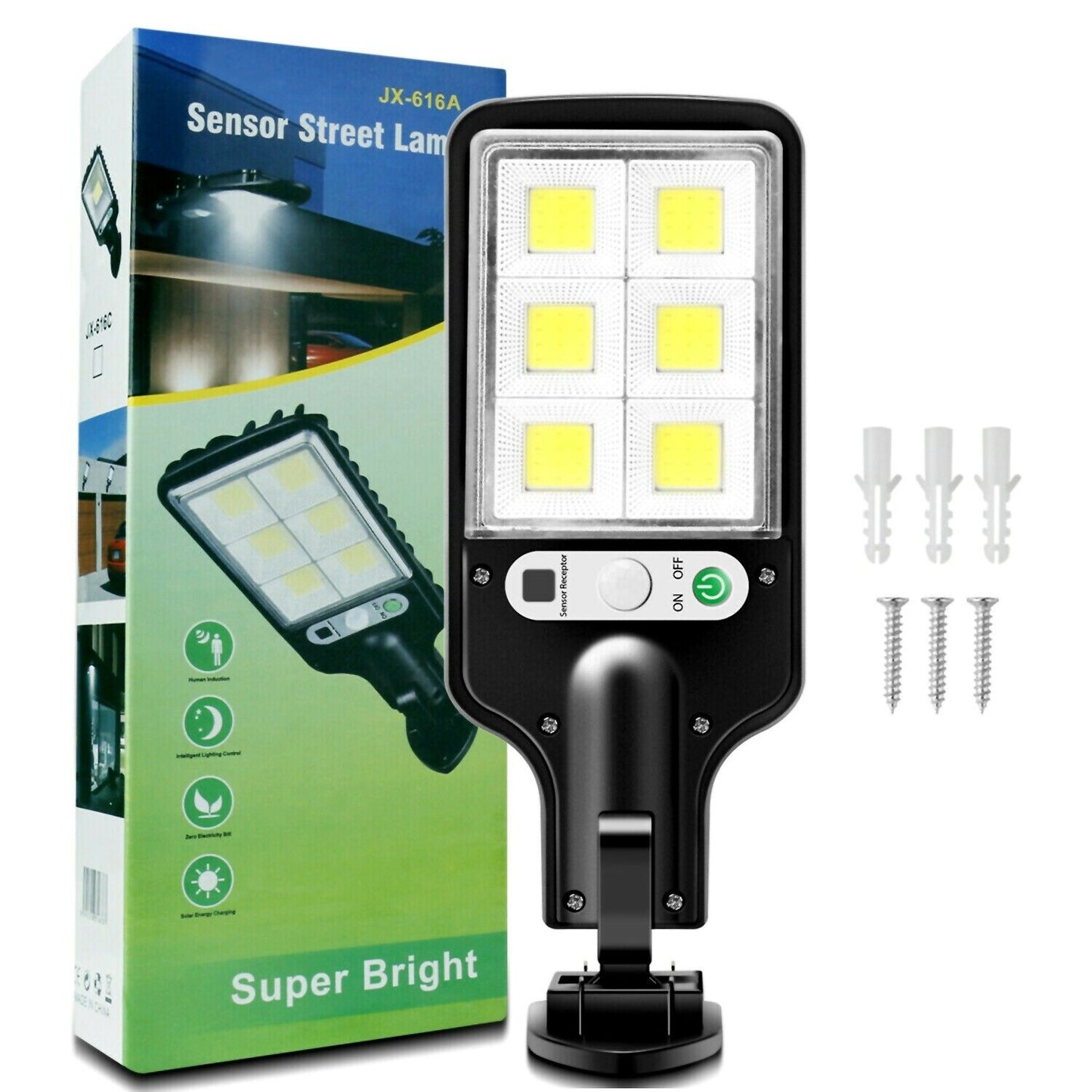72 COB LED Solar Motion Sensor Wall Light – Outdoor Security Lighting