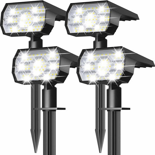Solar Spot Lights Outdoor 4-Pack – IP68 Waterproof 56 LED Landscape Lighting