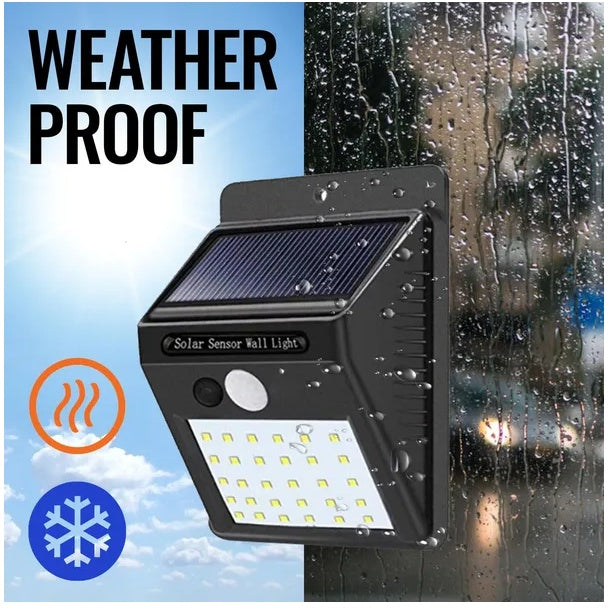 30-LED Solar Motion Sensor Security Light – Waterproof Outdoor Wall Floodlight