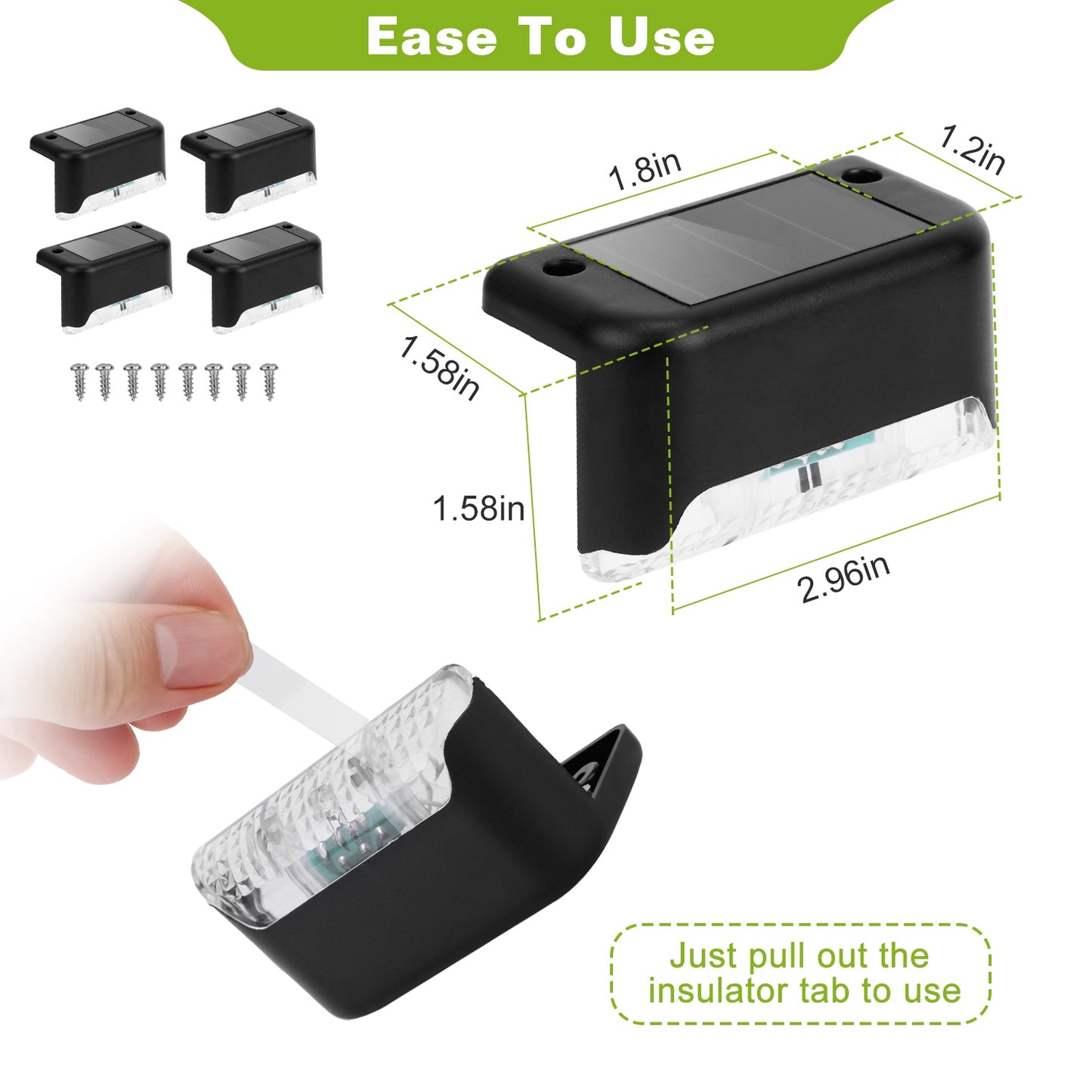 Solar Pathway Lights 4-Pack – Waterproof Outdoor Garden & Step Lighting